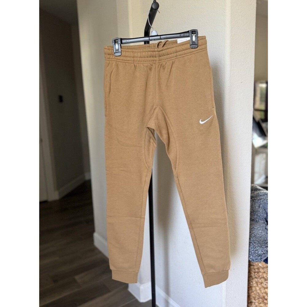 Nike Camel/Tan Fleece Joggers Standard Fit Taper Leg Regular Length S